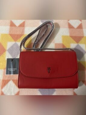 Simply Vera Vera Wang Red Crossbody Bag with Red Strap Accent-NWT